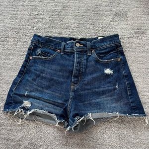 Dark Wash High Waist Jean Shorts